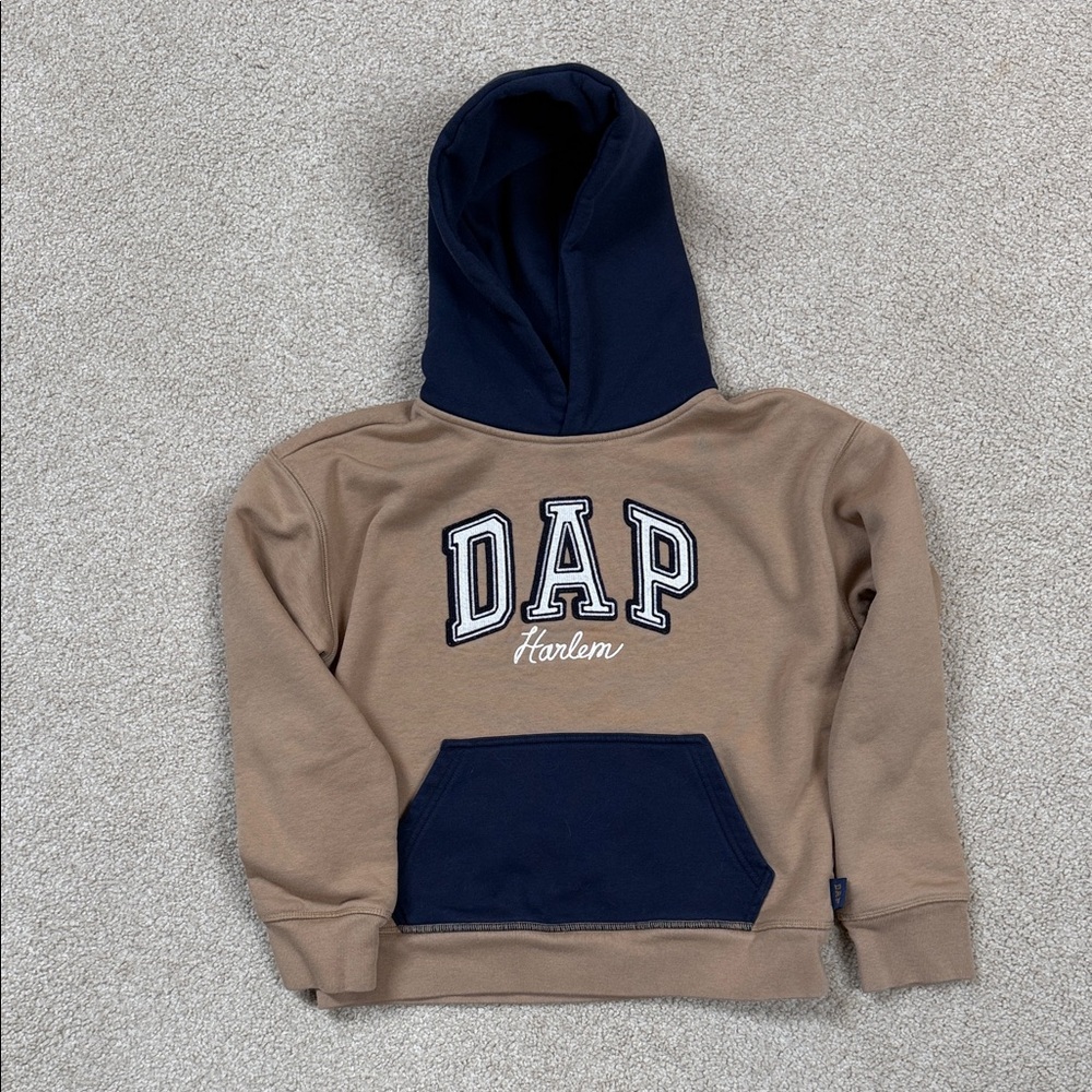 Tan and Navy GAP x DAP Harlem Hoodie